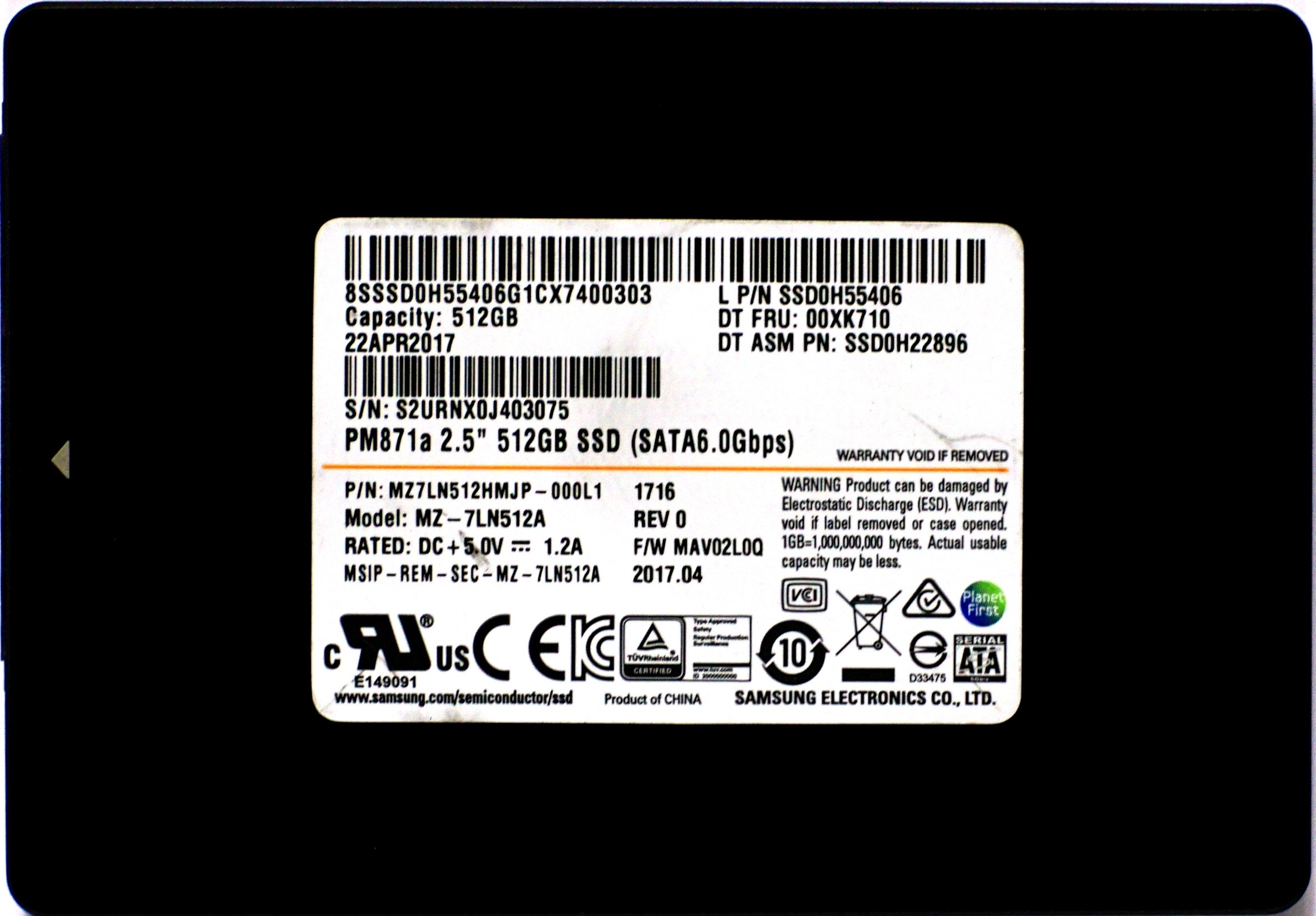 IBM (0H55406) 512GB SATA III (SFF) 6Gb/s SSD