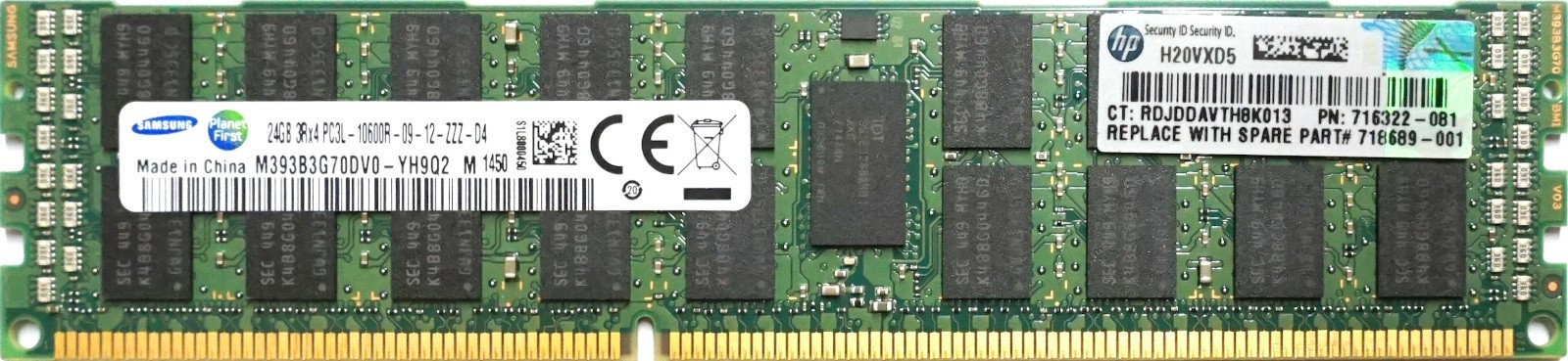 HP (716322-081) - 24GB PC3L-10600R (DDR3 Low-Power-1333MHz, 3RX4)
