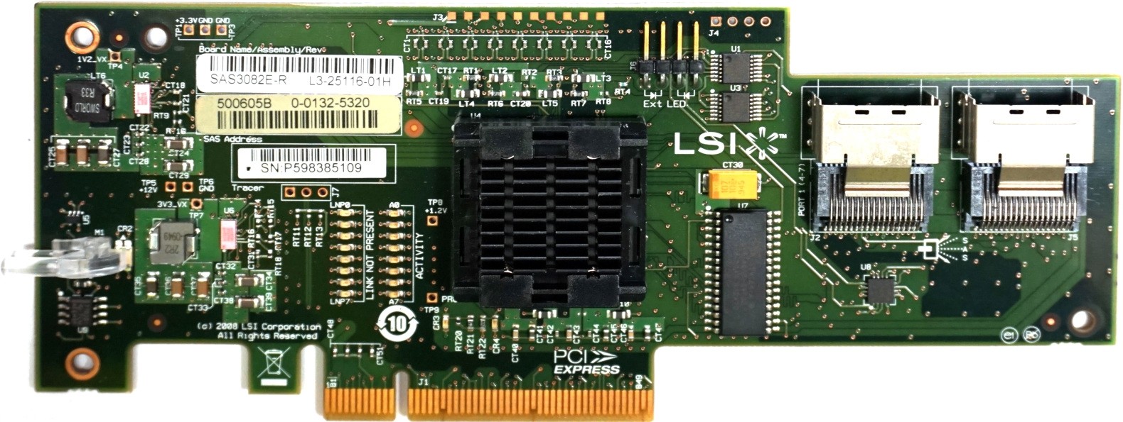 LSI SAS3082E-R - Internal PCIe-x8 SAS Controller