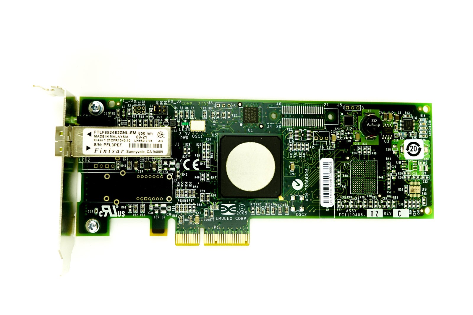Emulex LPe11000 Single Port - 4Gbps Optical FC Low Profile PCIe-x4 HBA