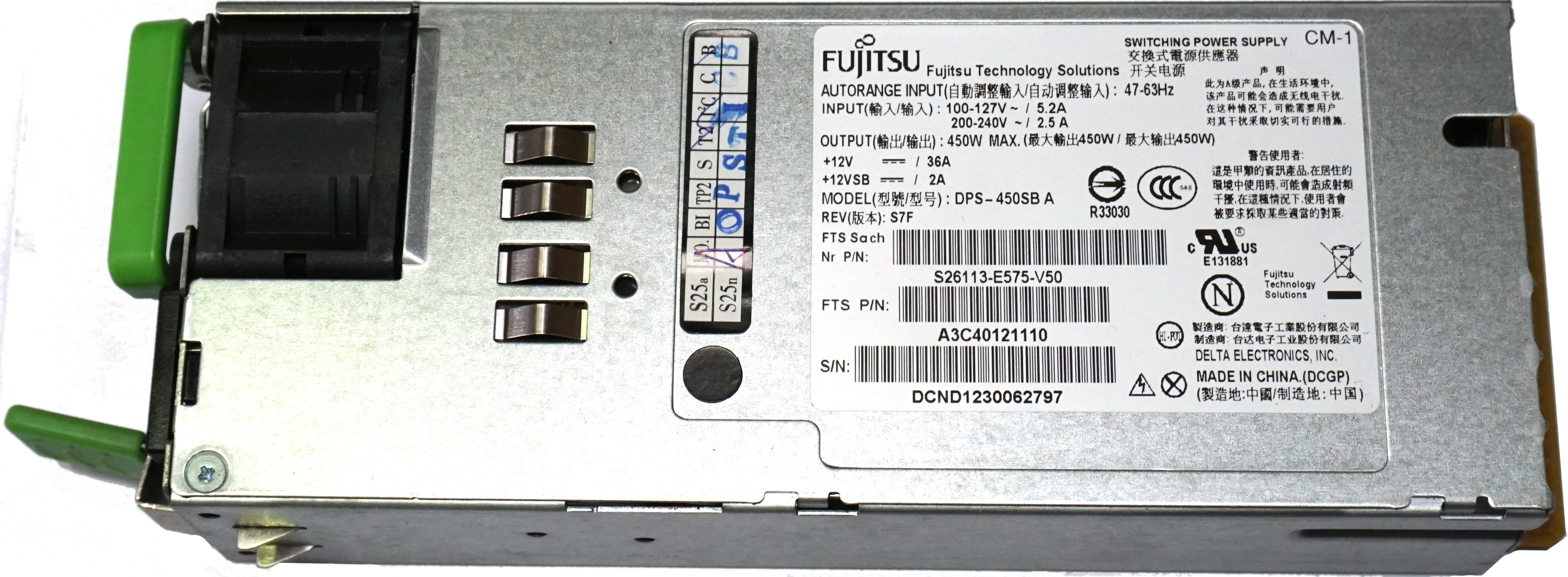 Fujitsu RX100 S7, TX300 S7, RX350 S7 PSU 450W