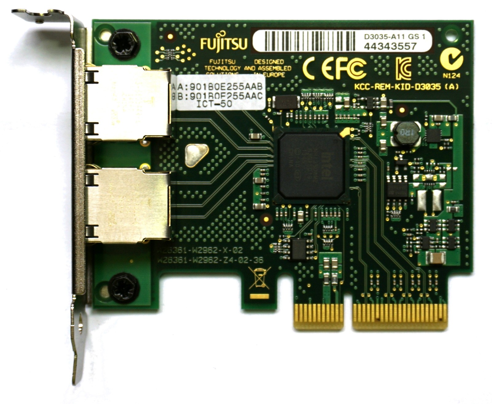 Fujitsu Intel I350-T2 Dual Port - 1GbE RJ45 Low Profile PCIe-x4 Ethernet Card