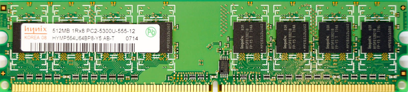 Hynix - 512MB PC2-5300U (DDR2-667Mhz, 1RX8)