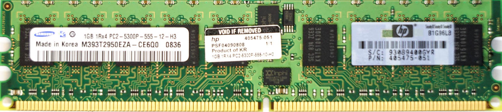 HP (405475-051) - 1GB PC2-5300P (DDR2-667Mhz, 1RX4)