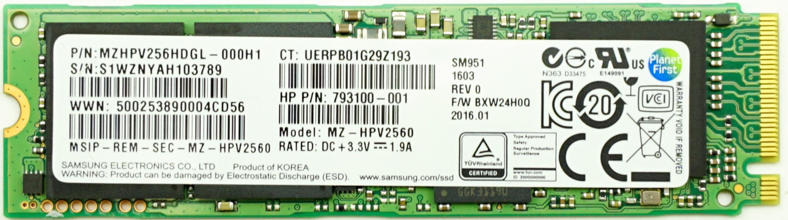 HP (793100-001) 256GB NVMe (M.2 2280) SSD