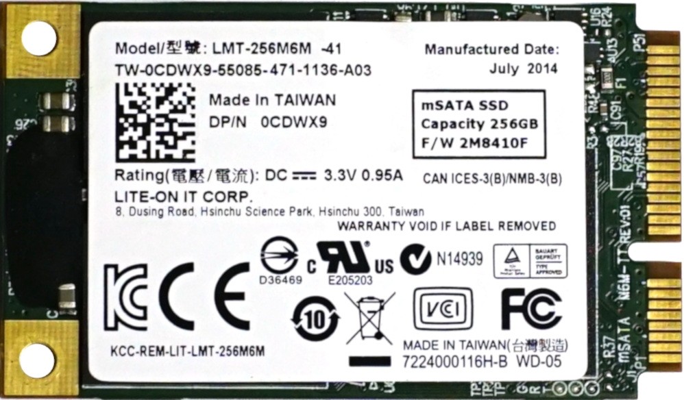 Dell (CDWX9) 256GB - mSATA 6GBps MLC SSD