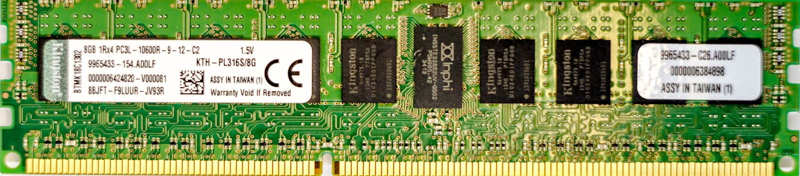 Kingston - 8GB PC3L-10600R (DDR3 Low-Power-1333Mhz, 1RX4)