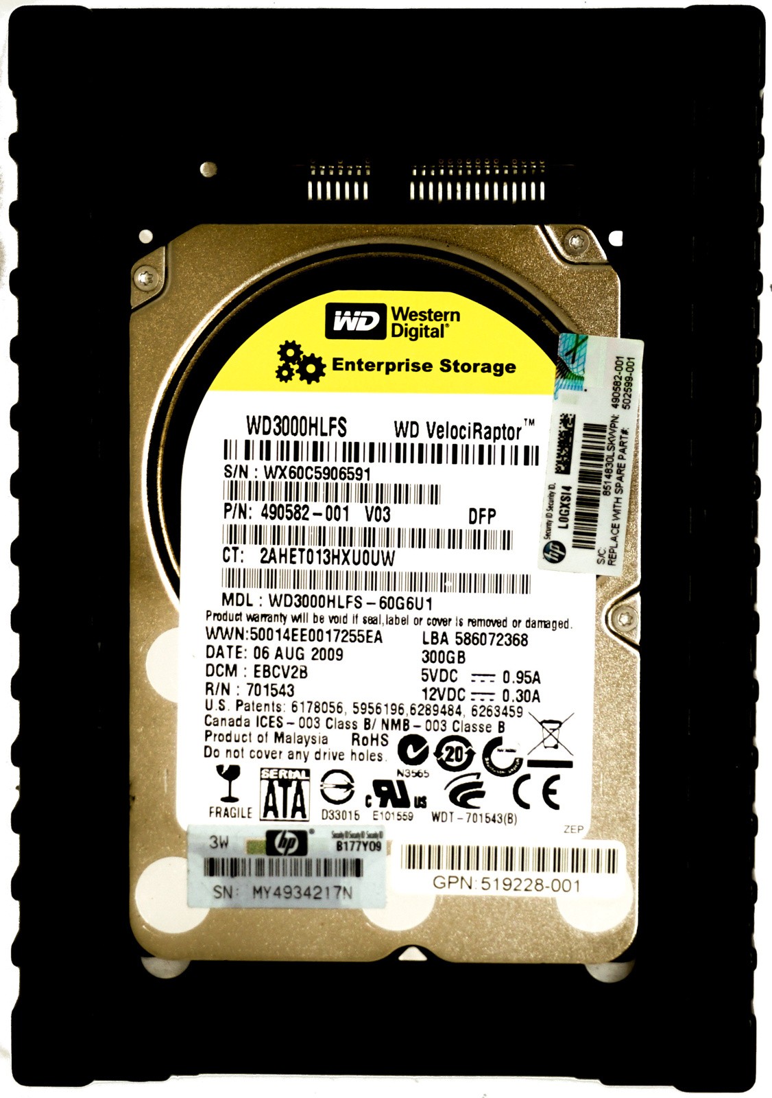 HP (490582-001) 300GB SATA II (LFF) 3Gb/s 10K HDD