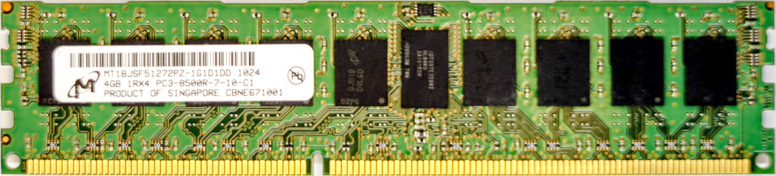 Micron - 4GB PC3-8500R (DDR3-1066Mhz, 1RX4)