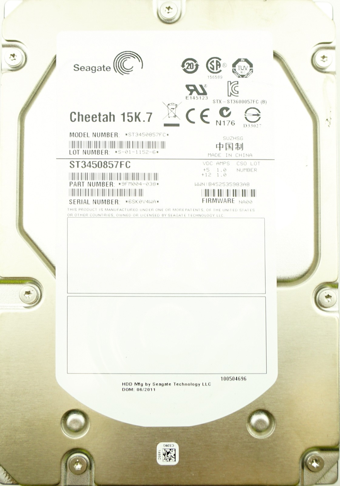 Seagate (ST3450857FC) 450GB FCAL (LFF) 4Gb/s 15K HDD