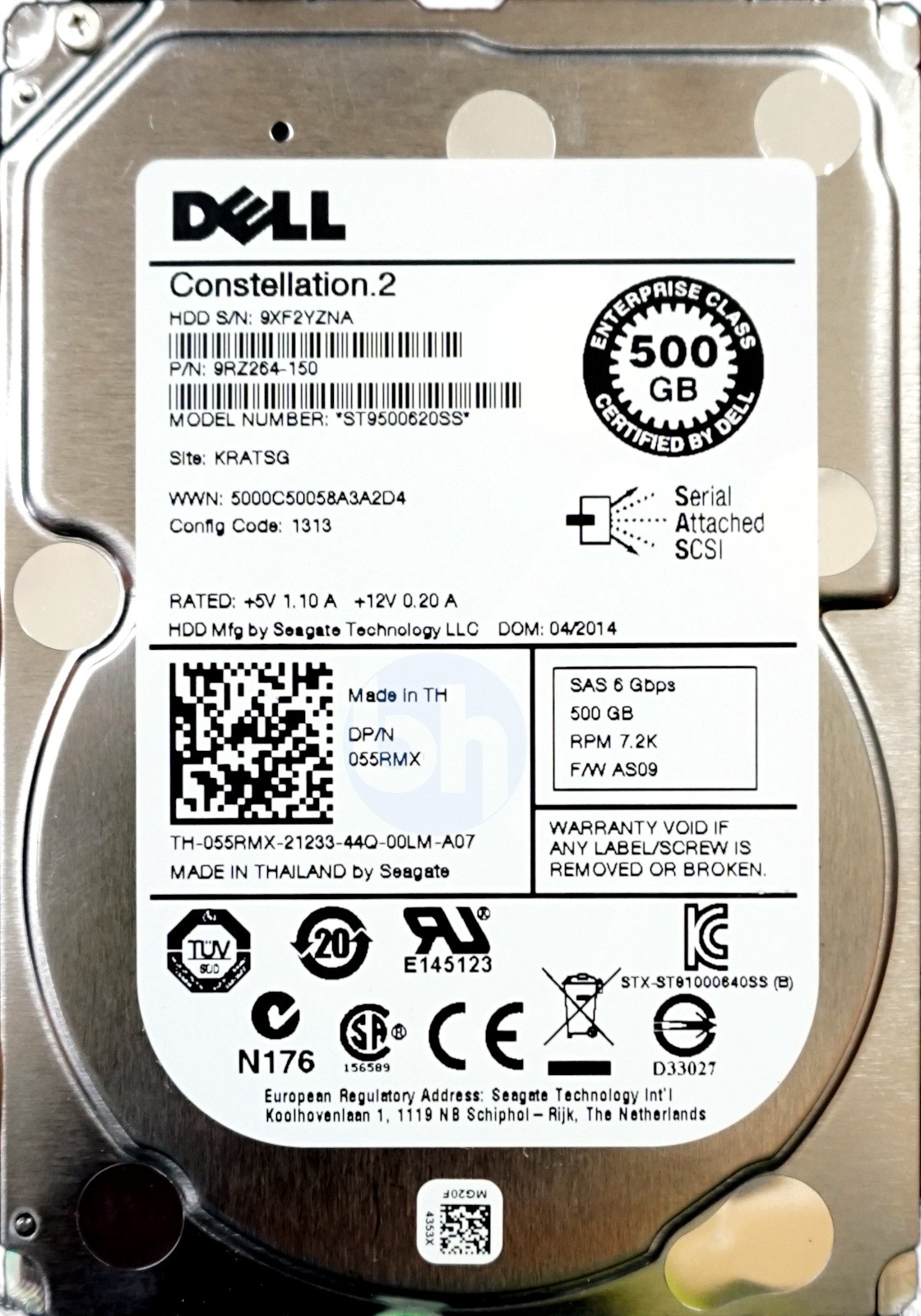 Dell (55RMX) 500GB Near Line SAS-2 (2.5") 6Gbps 7.2K HDD