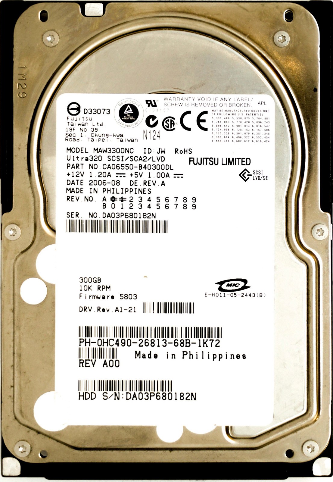 Dell (HC490) 300GB SCSI - 80 Pin (LFF) 10K HDD