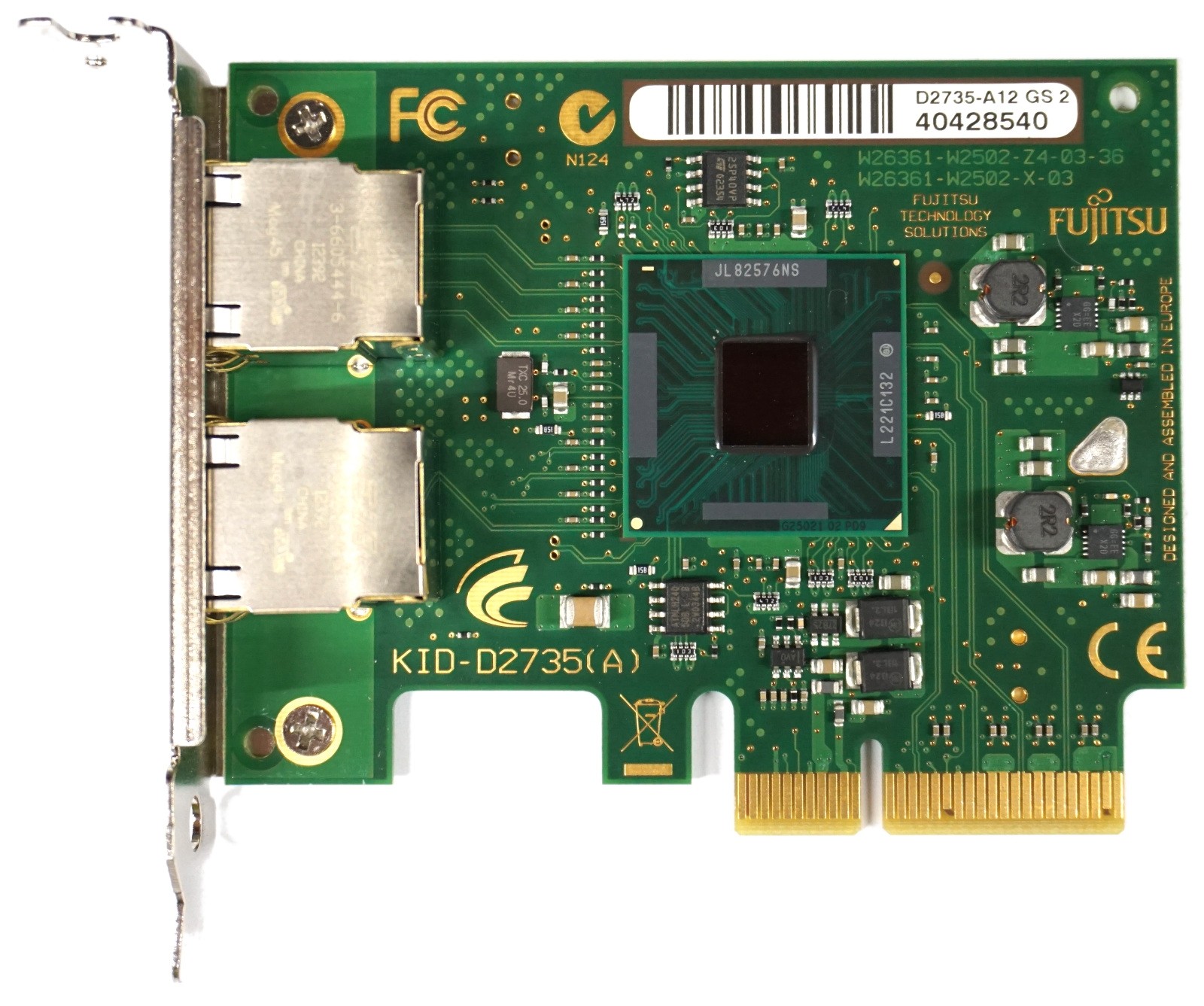 Fujitsu D2735-A12 Dual Port - 1GbE RJ-45 Low Profile PCIe-x4 Ethernet