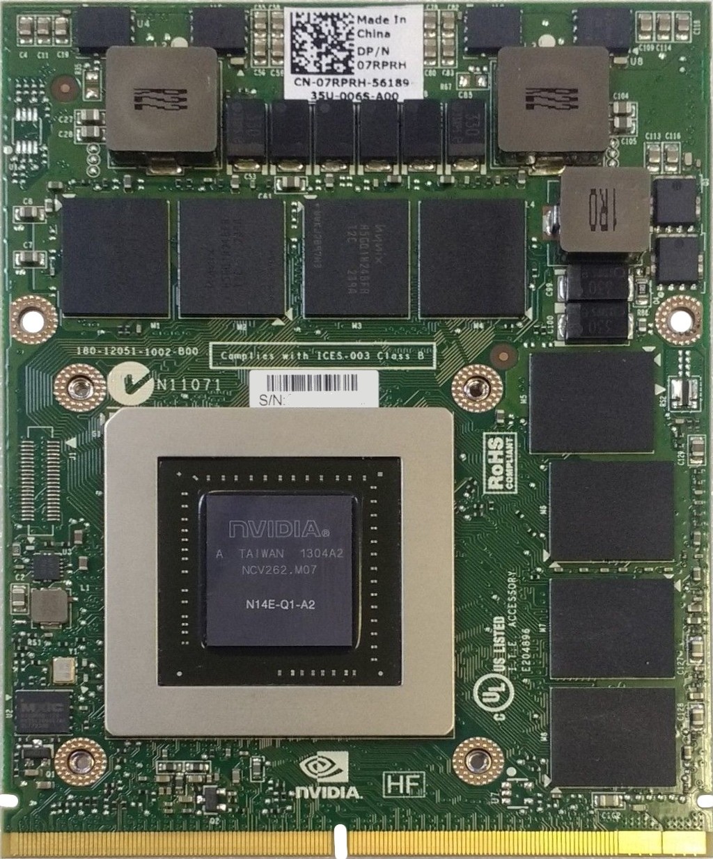 Dell nVidia Quadro K3000M - 2GB GDDR5 MXM Internal GPU