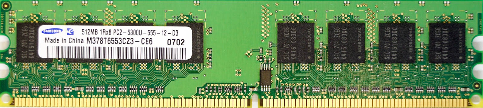 Samsung - 512MB PC2-5300U (DDR2-667Mhz, 1RX8)