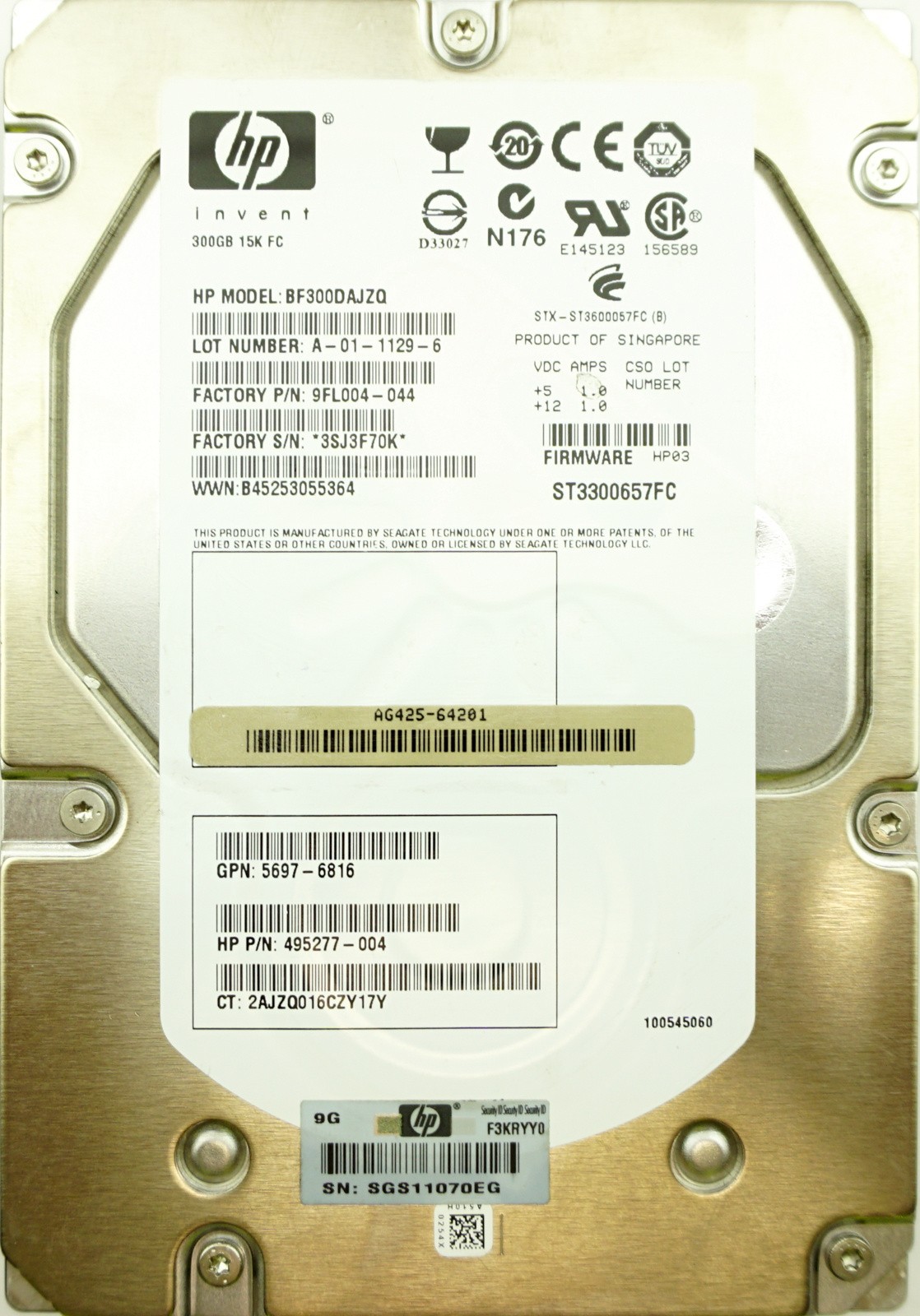 HP (495277-004) 300GB FCAL (LFF) 4Gb/s 15K HDD