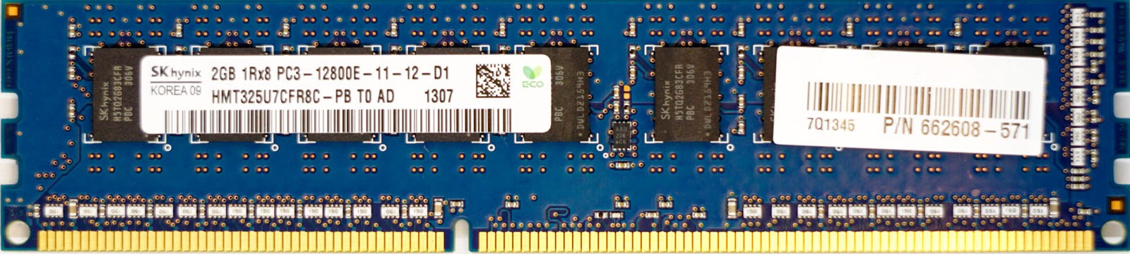 HP (662608-571) - 2GB PC3-12800E (DDR3-1600Mhz, 1RX8)