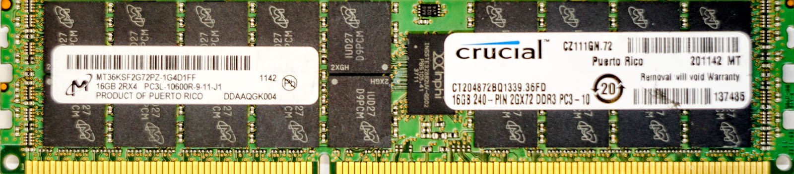 Micron - 16GB PC3L-10600R (DDR3 Low-Power-1333Mhz, 2RX4)