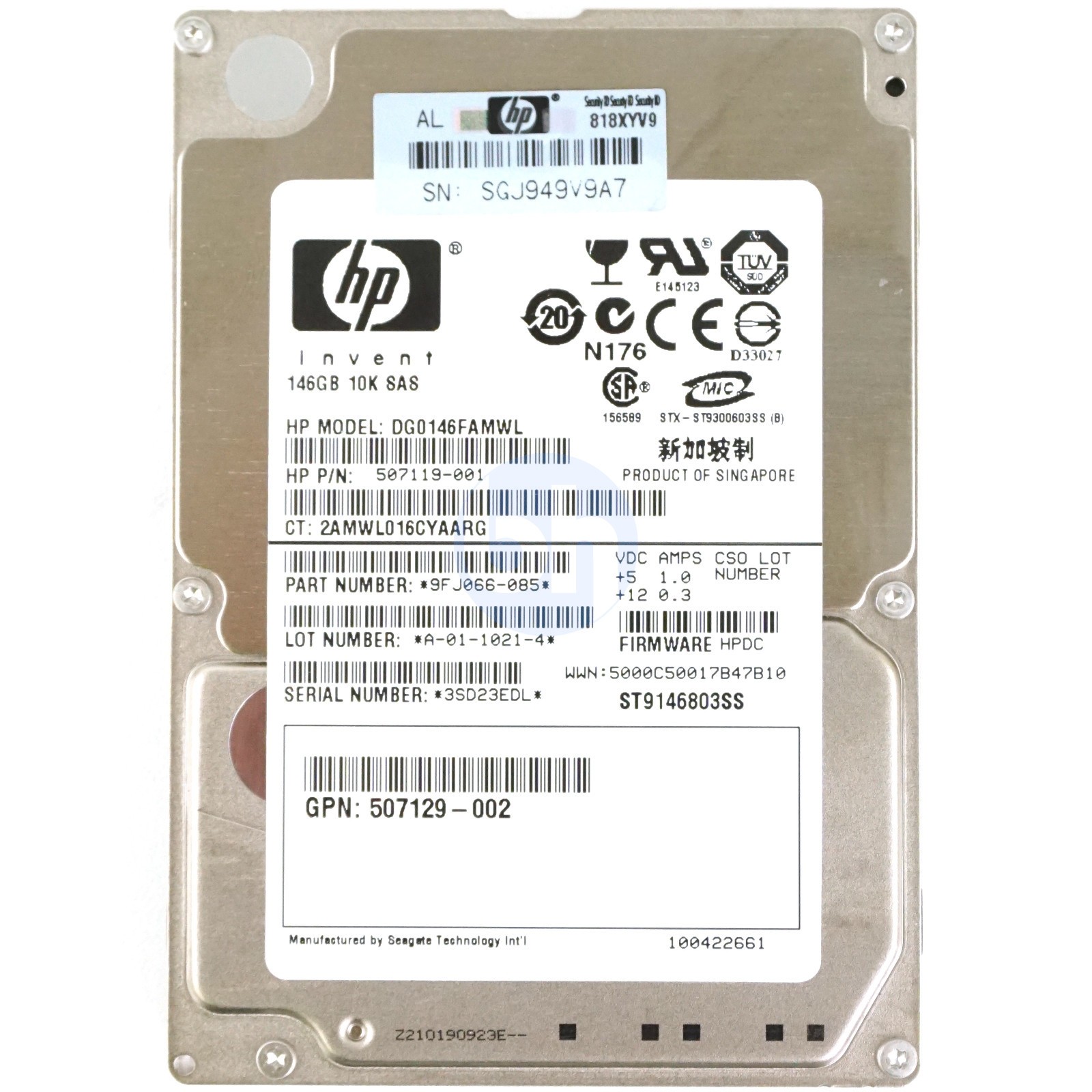 HP (507119-003) 146GB Dual Port SAS-2 (SFF 2.5") 6Gbps 10K HDD