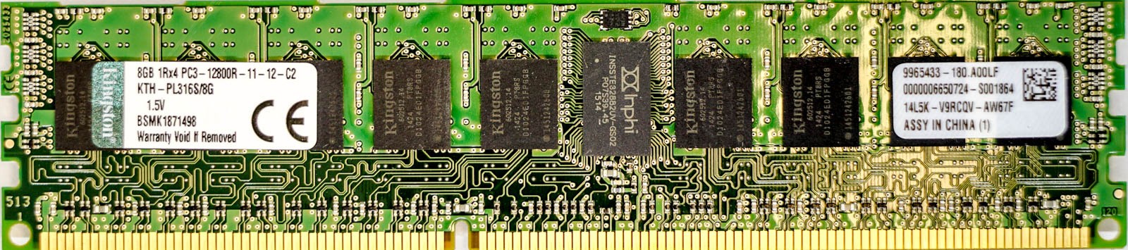Kingston - 8GB PC3-12800R (DDR3-1600Mhz, 1RX4)