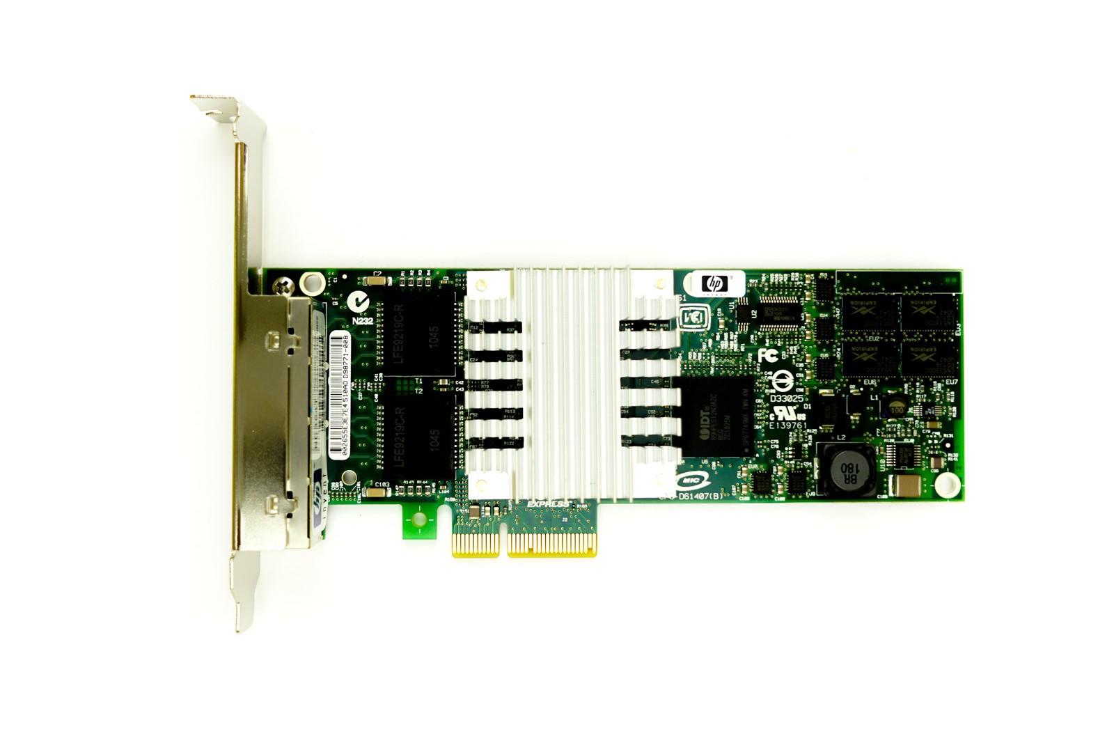 HP NC364T Quad Port - 1GbE RJ45 Full Height PCIe-x4 Ethernet