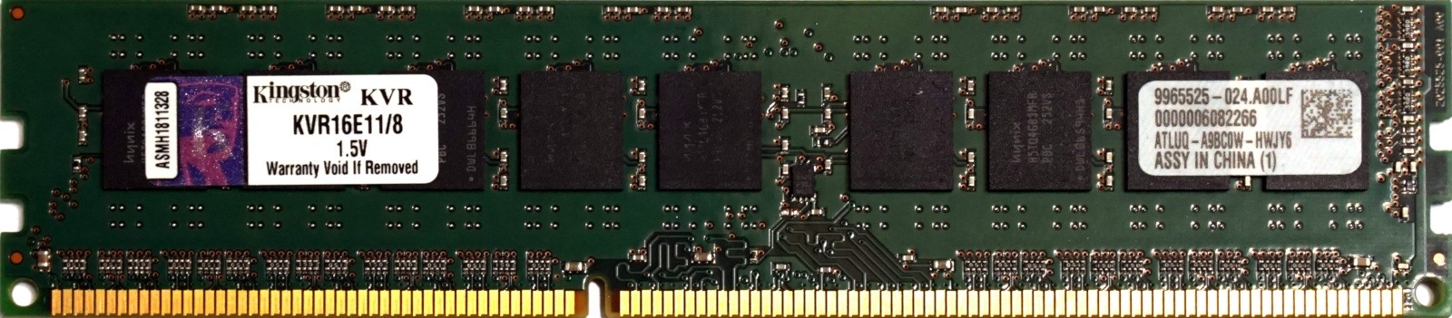 Kingston - 8GB PC3-12800E (DDR3-1600Mhz, 2RX8)
